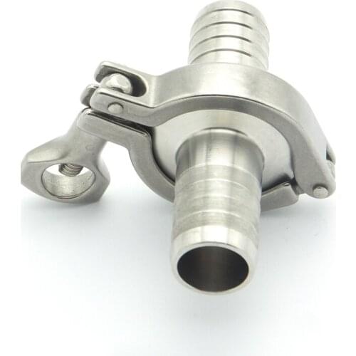 304 Stainless Steel Sanitary Pipe Fitting Set 12.7mm Hose Barb Ferrule + 1.5" Tri Clamp + Silicon Gasket For Home Brew