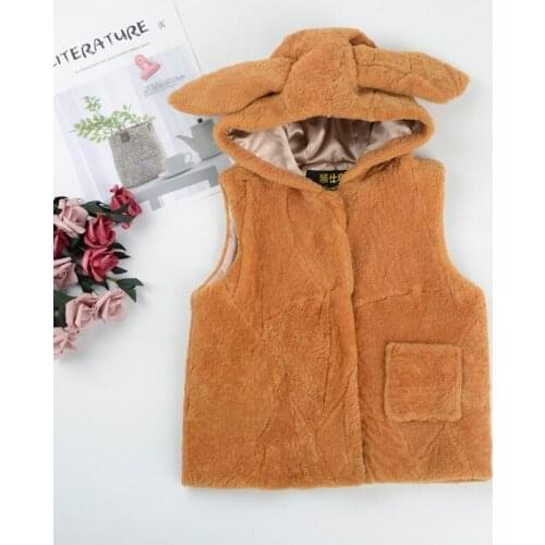 525 New S-3XL Sheepskin Natural Fur Coat Children Boy Waistcoat Autumn and Winter Clothing Baby Girl Fur Vest