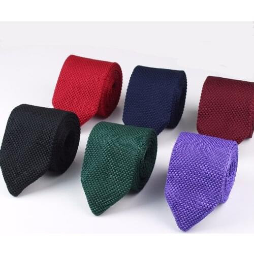 New Knitted Knit Leisure Triangle Solid Color Ties Normal Sharp Corner Necktie 7cm Width Men Classic Woven Designer Cravat
