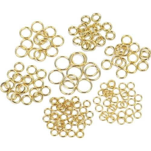 100pcs/lot Stainless Steel 4/5/6/8mm Golden Gold-color Open Jump Rings Connectors DIY Jewelry Making Jewelry Findings