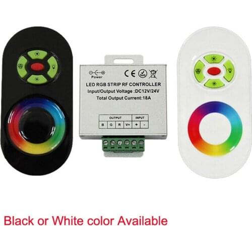 DC 12V-24V Wireless RF Touch Panel Dimmer RGB Remote Controller 18A RGB Controller for 3528 5050 RGB LED Strip Light