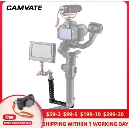 CAMVATE L-shape Cheese Handle With Cold Shoe For Blackmagic Pocket Cinema Camera 4K/RoninS / Zhiyun Crane Series Handheld Gimbal