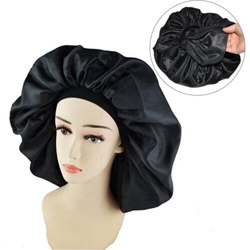 Home Bonnet Nightcap Wide Brimmed Soft Night Sleep Cap Hair Care Bonnet Night Cap Waterproof Shower Cap Elastic Band