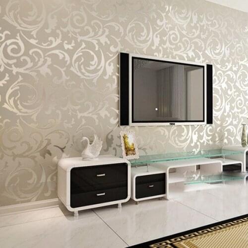 Modern minimalist 3D non - woven relief wallcovering living room TV background bedroom warm wallpaper