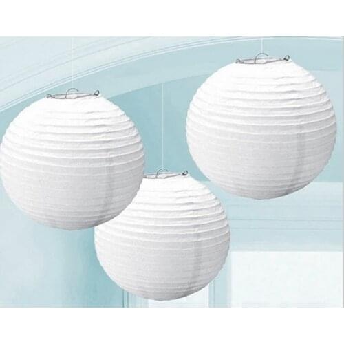 1pcs/Lot 20cm 30cm 40cm White Chinese Round Paper Lanterns Birthday Wedding Party Decor Gift Craft DIY Party Home Decoration