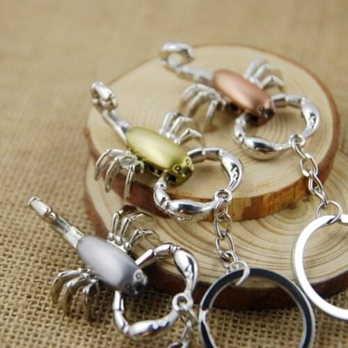10pcs/lot scorpion keychain key ring 3D animal key chain key holder creative chaveiro portachiavi llaveros hombre free shipping