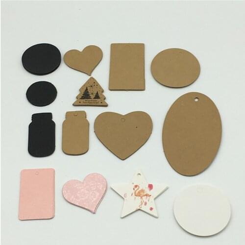 100pcs Kraft Cardboard Packaging Hang Tags Wedding/Birthday Party Candy Boxes Price Tags for Bottle/Cosmetics Labels