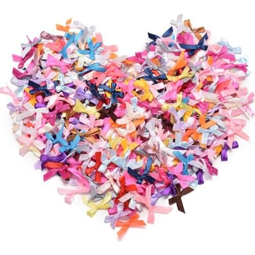 100pcs Mini Satin Ribbon Flowers Bows Gift DIY Craft Wedding Decoration Ornament
