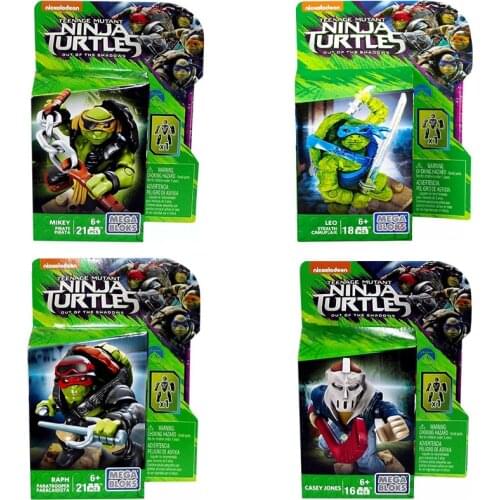 3-7/set Mega Bloks Teenage Mutant Ninja Turtles Out of The Shadows Casey Jones Leo Raph Mikey Donnie Foot Soldier Action Figure