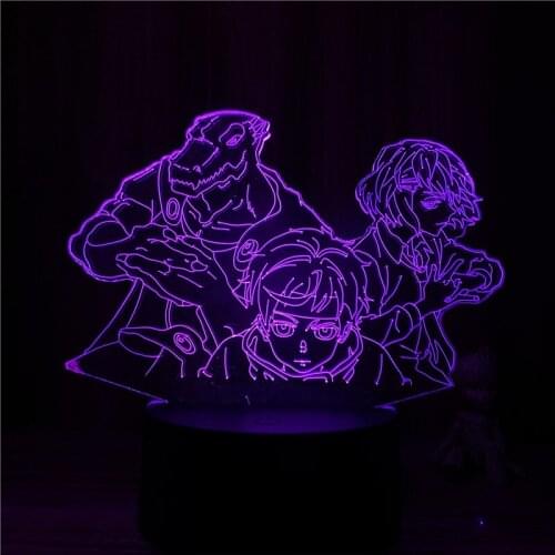 3D Nightlight Anime Dazai Osamu Fighting Bungo Stray Dogs Figure 7 Colors Touch Optical Illusion Table Lamp Gift Room Decor Ligh