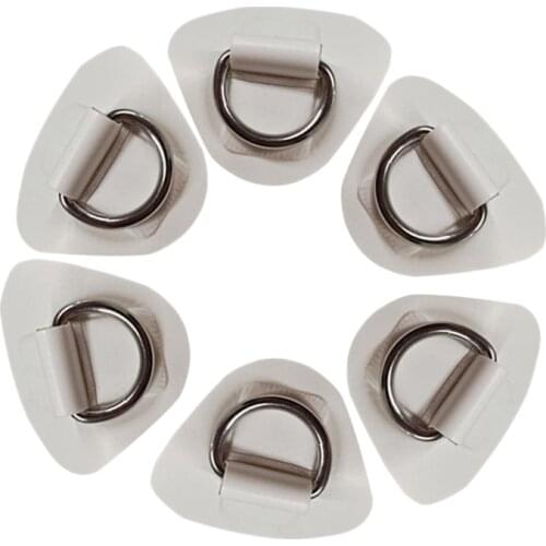 6Pcs Paddle Board Stainless Steel Handle D-Ring Patch for Inflatable Boat Kayak Canoe Deck Fitting