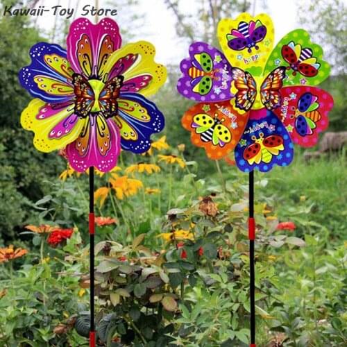 Butterfly Flower Windmill Colourful Wind Spinner Garden Yard Decoration Kids Toy