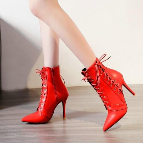 Sexy Womens Shoes Winter Warm High Heels Lace-up Side Zipper Ladies Nude Boots Catwalk Show Nightclub Shoes Brand Designer Stil