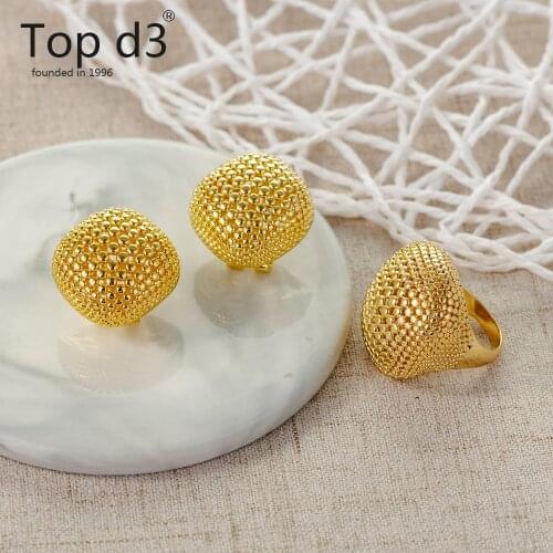 Viennois Vintage Jewelry Set for Women Black Color Ring and Earrings Jewelry Set Jewelry Set for Women Dubai Style