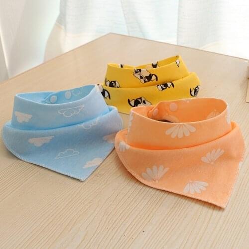 Double Snap Fasteners Newborn Baby Bibs Dog Rabbit Ear Pattern Bandana Bib for Baby Infant Adjustable Child Saliva Towels Scarf