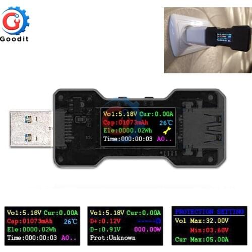FNB18 USB tester DC Digital Voltmeter Amperimetro Current Voltage Meter Amp Volt Ammeter Detector Power Bank Charger Indicator