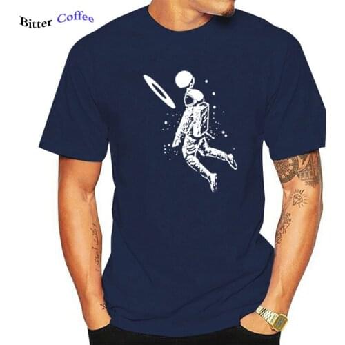 Summer Men T Shirt 100% Cotton Short Funny Moon Astronaut Print Tshirt Casual Loose Mens Tshirt O-neck Male T-shirt Tee