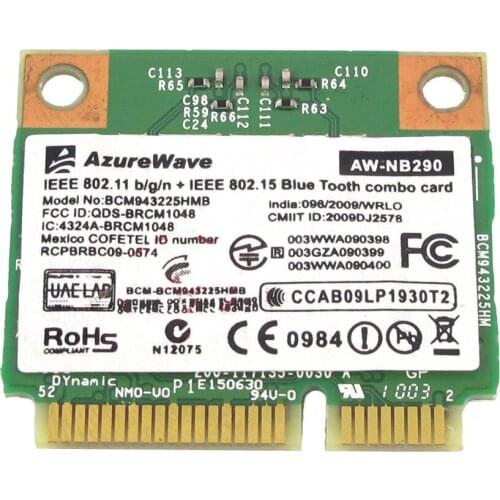 Card for broadcom BCM943225HMB Azurewave aw-nb290 Wireless 300M Wifi wlan 802.11 N 3.0 Bluetooth BT Card