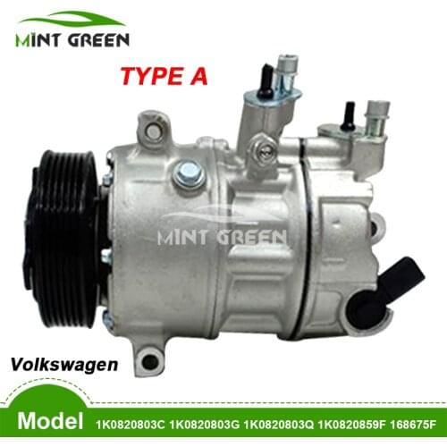 AC Compressor for Volkswagen Golf Caddy Eos Jettas Passat Polo Tiguan Touran 1K0820803C 1K0820803G 1K0820803Q 1K0820859F 168675F