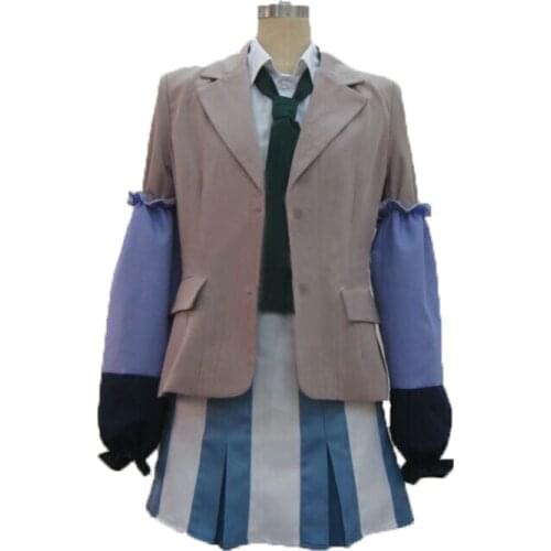 SHIROBAKO Ema Yasuhara Cosplay Costume with sleeve covers and socks Halloween Uniform 11