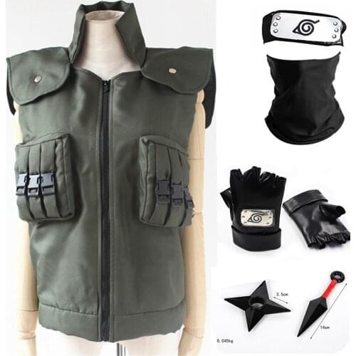 Japanese Anime Cosplay Costumes Green Vest Waistcoat Garment Full Set Uniform Men Women Halloween Jacket Tops Headband
