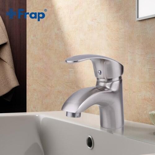 Frap antique Deck Mounted Single Handle Basin Faucet Brushed Nickel Hot and Cold Water Mixer bathroom Taps torneira F1021-5