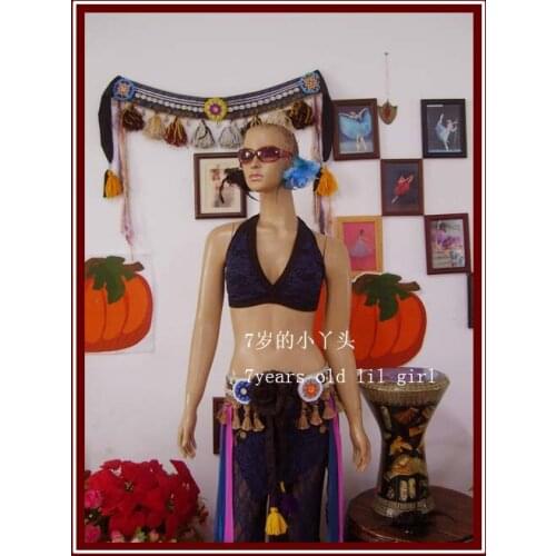 Lace Tribal Belly Dance Bra Top Halter Neck Gothic Gypsy Bohemian DJ35