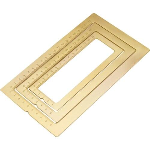 Brass Gift Paper Weight Creative Paperweights with Scale Square Ring PaperWeights Xuan Paper Paperweight Calligraphy Supplies