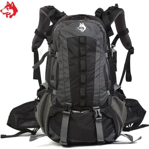 40L outdoor male sports backpack Red/Black/Army Green multi straps female survival whistle set hiking trekking backpack