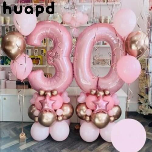 24pcs/set champagne gold latex balloon set pink 40-inch number foil balloon baby shower decoration happy birthday party supplies