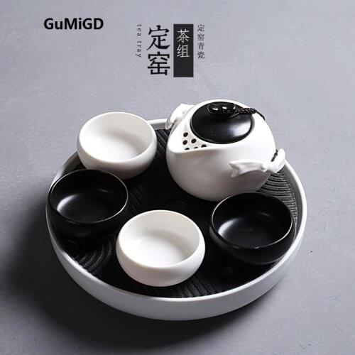 Set a small teapot Yixing ceramic cup sea ice ice tray Ru Kung Fu tea set