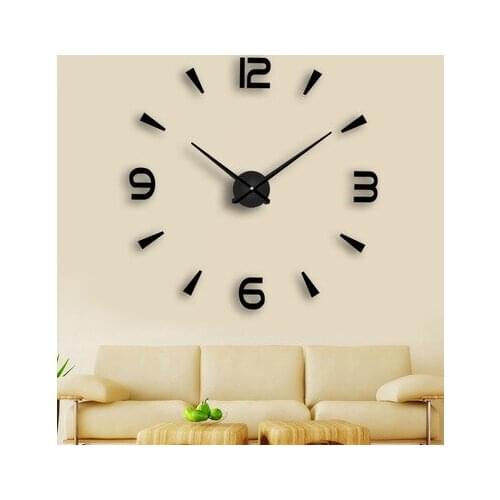 3D Wall Clock New Diy Simple Quartz Acrylic Mirror Wall Stickers Home Decoration Living Room Still Life