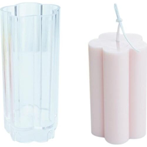 New Hot Sale High Quality DIY Candle Molds Plum Blossom Mold Clear Plastic Candle Making Tool Column Mold For Candles Making