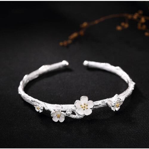 New new plum blossom gilded Bracelet Chinese style retro adjustable lady charm elegant original brand jewelry