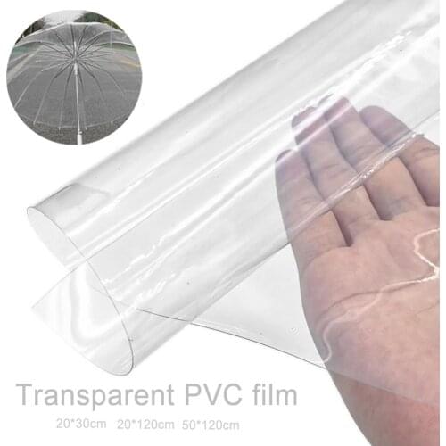 Durable Transparent PVC Fabric Soft Glass Cloth Waterproof Crystal Film Bag Handbag Desk Mat Umbrella DIY Fabric Material