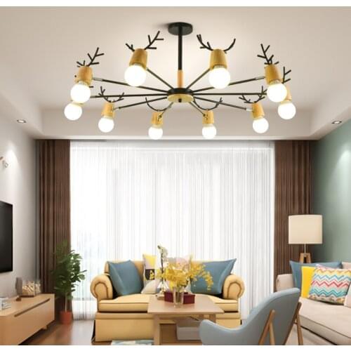 Antlers chandeliers living room decoration lustre modern chandelier baby room decor led lamp kids lights for bedroom iluminador