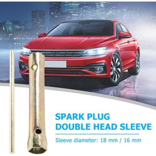 2 in 1 Spark Plug Wrench Deep Reach Socket Tool 16mm/18mm with Torque Bar Handle Highly Polished Surface Spanner Suit for Car