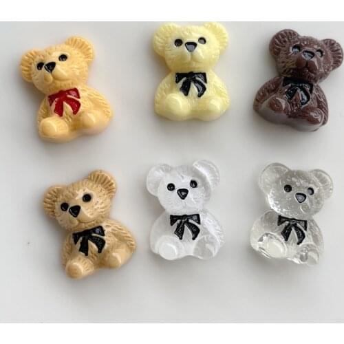 10Pcs Resin Cute Little Bear Patch Charms For DIY Making Earrings Phone Case Decoration Handmade Jewelry Accessories
