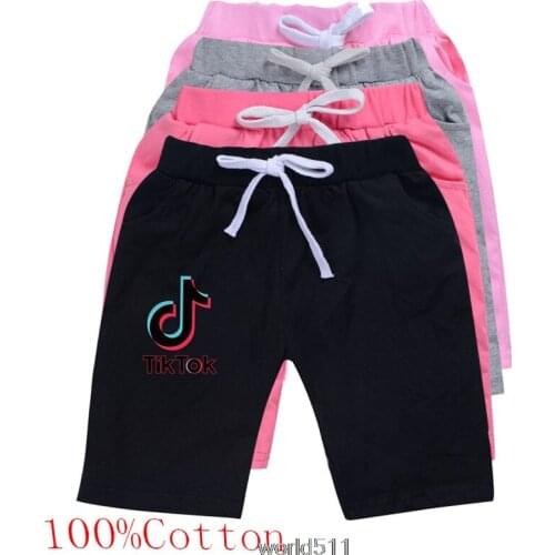 Summer Tik Tok Boys Pants Children Five points Girls Cotton Cartoon Toddler Childrens Clothing Beach Five points Track Pants