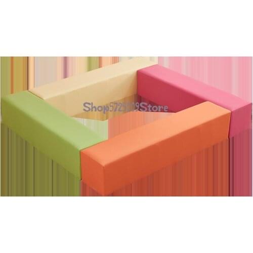 Kindergarten shoe-changing stool, shopping mall software combination, long stool, fence, play area, childrens rectangular soft