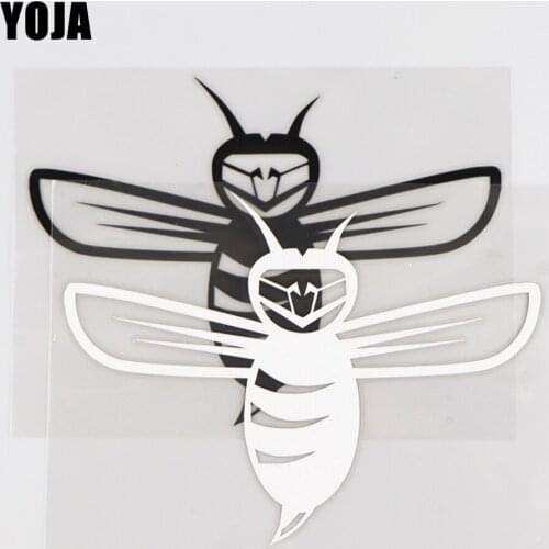 YOJA 12.5×9.2CM Wasp Vinyl Decal Animals Cool Design Car Sticker Cartoon Black/Silver 19C-0028