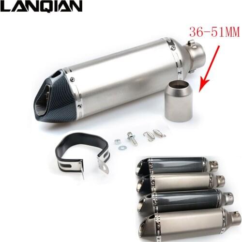 Motorcycle Exhaust Muffler Pipe Carbon Fiber Exhaust pipe CBR 125 250 CB400 CB600 YZF FZ400 Z750 Cafe Racer Exhaust Pipe