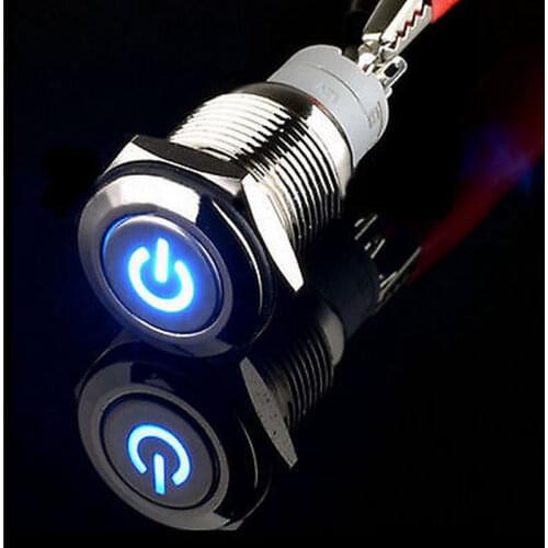 YOCOMYLYNEW 12V 16mm Blue Power LED Metal on/off metal Latching Push Button Switch sales