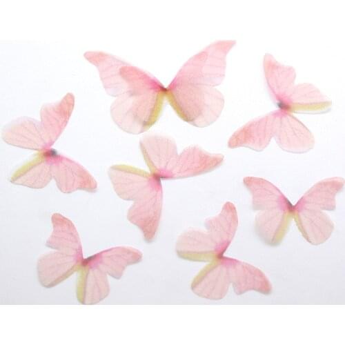 20pcs 3-4.5cm Gauze Tulle Butterfly Wings DIY Craft Supplies Girls Hairpin Hair Accessories Earrings Ornament Decor Materials