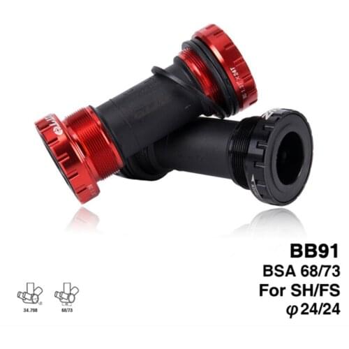 ZTTO BB91 Bicycle Bottom Bracket Sealed Bearing Thread Type 68 73 mm BSA68 Shell 24mm spline Axis MTB Road Bike Waterproof
