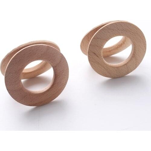 10pc 50mm BPA Free Wooden Teething Wood Ring Donut Beech Round Baby Nursing Accessories DIY Crafts Chewable Teether Toys