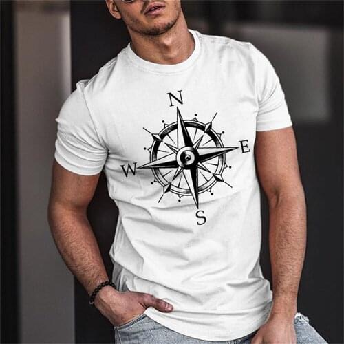 2021 Summer Anchor T-shirt Mens 3d Printing Rudder Compass Oversized T-shirt Comfortable Breathable Casual Shirt 110-6xl