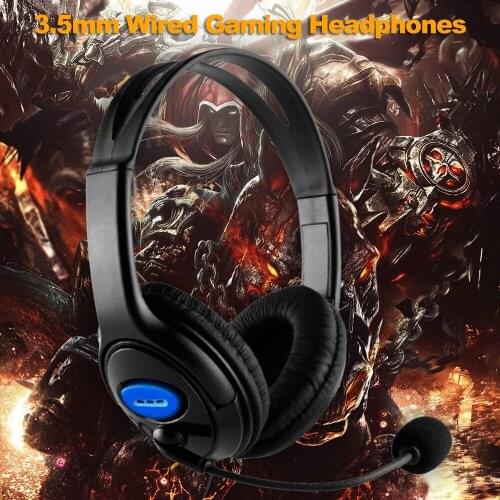 3.5mm Wired Gaming Headphones Over Ear Game Headset Stereo Bass Earphone with Microphone Volume Control for PC Laptop PS4