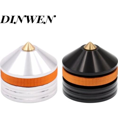 4PCS AUDIO SPIKE FEET 39x33mm Machined Aluminum Brass Amplifier DAC CD Player Turntable Radio Audio Isolation Stand Base Cone