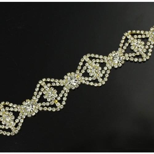 5Yards Rhinestone Ribbon Trimming Belt Shoes Wedding Decoration For Bikini Connector Applique